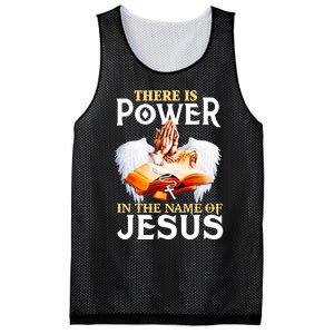 There Is Power In The Name Of Jesus Cross God Faith Christian Jesus Mesh Reversible Basketball Jersey Tank