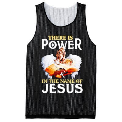 There Is Power In The Name Of Jesus Cross God Faith Christian Jesus Mesh Reversible Basketball Jersey Tank