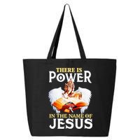 There Is Power In The Name Of Jesus Cross God Faith Christian Jesus 25L Jumbo Tote