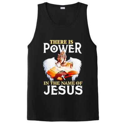 There Is Power In The Name Of Jesus Cross God Faith Christian Jesus PosiCharge Competitor Tank