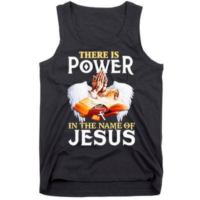 There Is Power In The Name Of Jesus Cross God Faith Christian Jesus Tank Top