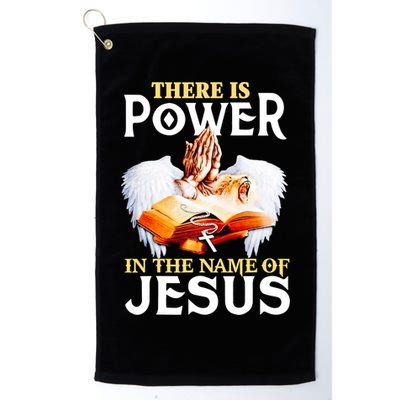 There Is Power In The Name Of Jesus Cross God Faith Christian Jesus Golf Towel