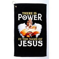 There Is Power In The Name Of Jesus Cross God Faith Christian Jesus Golf Towel