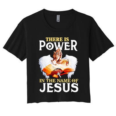 There Is Power In The Name Of Jesus Cross God Faith Christian Jesus Crop Top