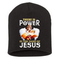 There Is Power In The Name Of Jesus Cross God Faith Christian Jesus Short Acrylic Beanie