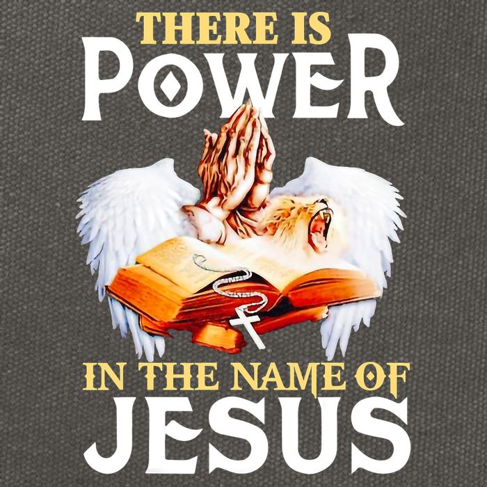 There Is Power In The Name Of Jesus Cross God Faith Christian Jesus Cotton Canvas Backpack