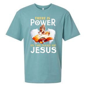 There Is Power In The Name Of Jesus Cross God Faith Christian Jesus Sueded Cloud Jersey T-Shirt