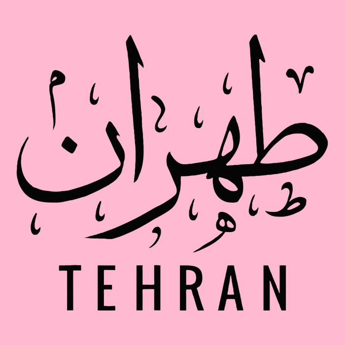 Tehran Iran Persian Calligraphy Farsi Iranian V-Neck T-Shirt