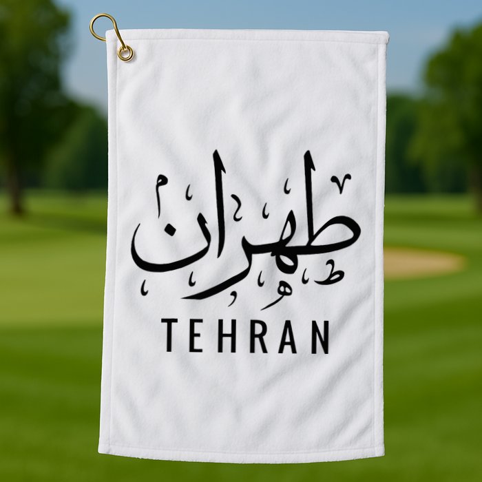 Tehran Iran Persian Calligraphy Farsi Iranian Golf Towel