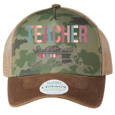 Teacher In Progress Please Wait Future Teacher Women Joke Legacy Tie Dye Trucker Hat