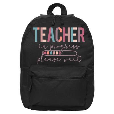 Teacher In Progress Please Wait Future Teacher Women Joke 16 in Basic Backpack