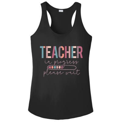 Teacher In Progress Please Wait Future Teacher Women Joke Ladies PosiCharge Competitor Racerback Tank