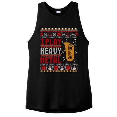 Tuba I Play Heavy Metal Ugly Christmas Cute Gift Ladies PosiCharge Tri-Blend Wicking Tank