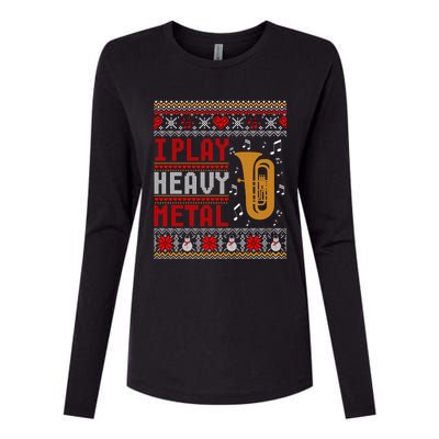 Tuba I Play Heavy Metal Ugly Christmas Cute Gift Womens Cotton Relaxed Long Sleeve T-Shirt