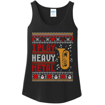 Tuba I Play Heavy Metal Ugly Christmas Cute Gift Ladies Essential Tank