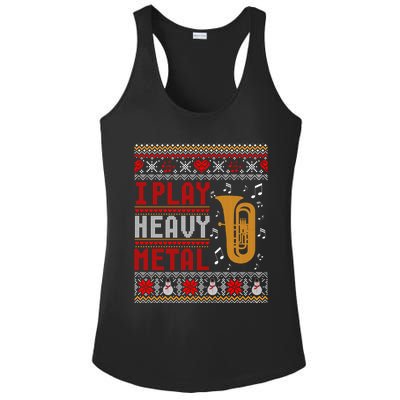 Tuba I Play Heavy Metal Ugly Christmas Cute Gift Ladies PosiCharge Competitor Racerback Tank