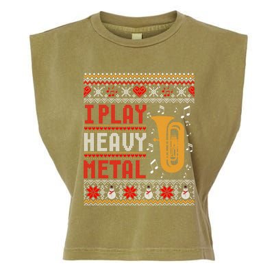 Tuba I Play Heavy Metal Ugly Christmas Cute Gift Garment-Dyed Women's Muscle Tee