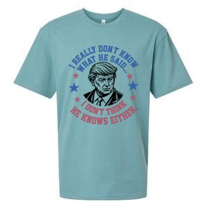 Trump I Really Don’T Know What He Said Humorous Presidential Debate Trump Sueded Cloud Jersey T-Shirt