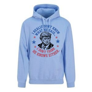 Trump I Really Don’T Know What He Said Humorous Presidential Debate Trump Unisex Surf Hoodie