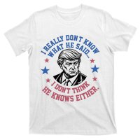 Trump I Really Don’T Know What He Said Humorous Presidential Debate Trump T-Shirt