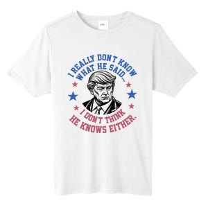 Trump I Really Don’T Know What He Said Humorous Presidential Debate Trump Tall Fusion ChromaSoft Performance T-Shirt