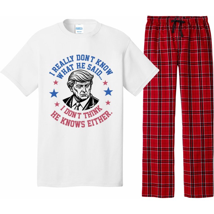 Trump I Really Don’T Know What He Said Humorous Presidential Debate Trump Pajama Set