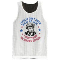 Trump I Really Don’T Know What He Said Humorous Presidential Debate Trump Mesh Reversible Basketball Jersey Tank