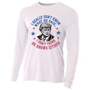 Trump I Really Don’T Know What He Said Humorous Presidential Debate Trump Cooling Performance Long Sleeve Crew