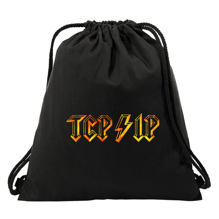 Tcpip In Rock N Roll Style Computer Geeks Networking Drawstring Bag