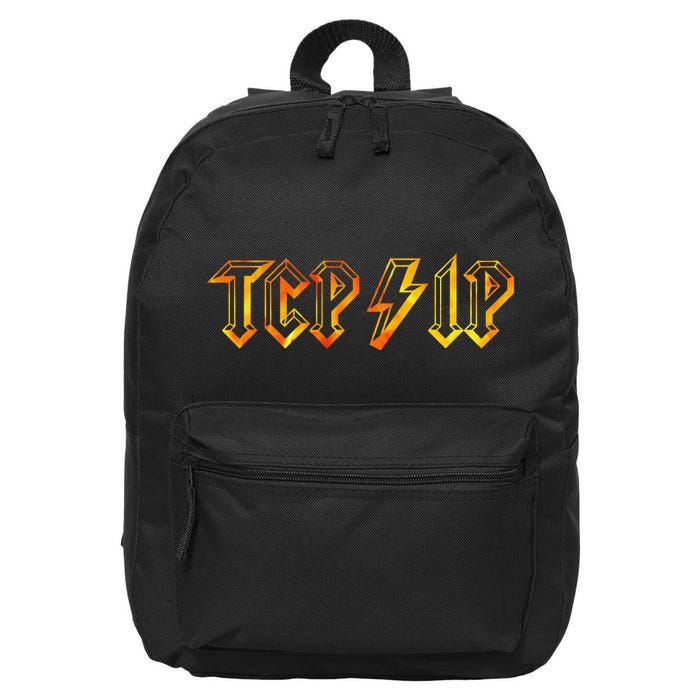 Tcpip In Rock N Roll Style Computer Geeks Networking 16 in Basic Backpack