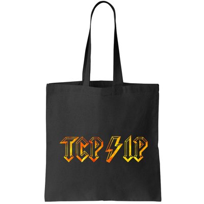 Tcpip In Rock N Roll Style Computer Geeks Networking Tote Bag