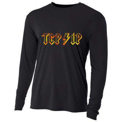 Tcpip In Rock N Roll Style Computer Geeks Networking Cooling Performance Long Sleeve Crew