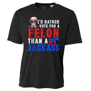 Trump ID Rather Vote For Felon Than A Jackass Cooling Performance Crew T-Shirt