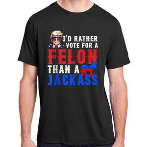 Trump ID Rather Vote For Felon Than A Jackass Adult ChromaSoft Performance T-Shirt