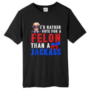 Trump ID Rather Vote For Felon Than A Jackass Tall Fusion ChromaSoft Performance T-Shirt