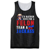 Trump ID Rather Vote For Felon Than A Jackass Mesh Reversible Basketball Jersey Tank