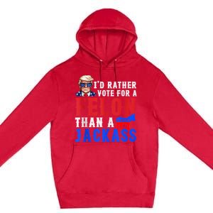 Trump ID Rather Vote For Felon Than A Jackass Premium Pullover Hoodie