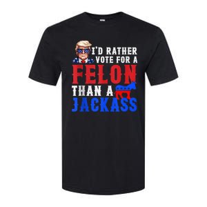 Trump ID Rather Vote For Felon Than A Jackass Softstyle CVC T-Shirt