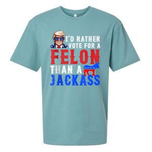 Trump ID Rather Vote For Felon Than A Jackass Sueded Cloud Jersey T-Shirt