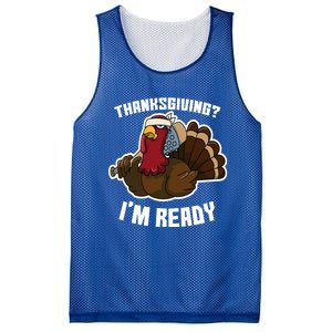 Thanksgiving Im Ready Funny Gangster Turkey Thanksgiving Cool Gift Mesh Reversible Basketball Jersey Tank