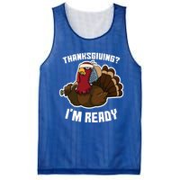 Thanksgiving Im Ready Funny Gangster Turkey Thanksgiving Cool Gift Mesh Reversible Basketball Jersey Tank