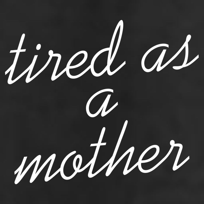 Tired As A Mother Script Logo Garment-Dyed Fleece Hoodie