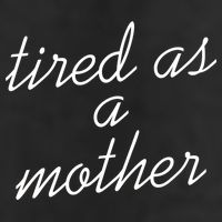 Tired As A Mother Script Logo Beanie