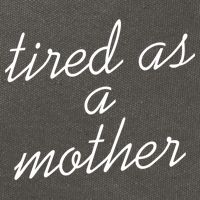 Tired As A Mother Script Logo Cotton Canvas Backpack