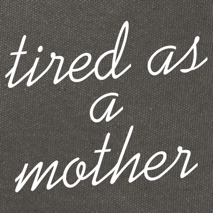 Tired As A Mother Script Logo Cotton Canvas Backpack