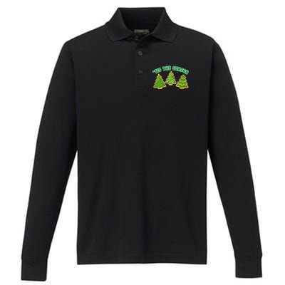 'Tis The Season Cute Funny Christmas Performance Long Sleeve Polo