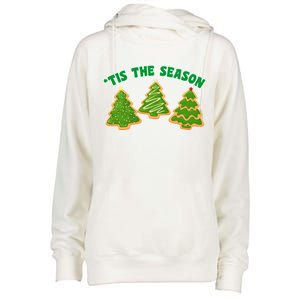 'Tis The Season Cute Funny Christmas Womens Funnel Neck Pullover Hood