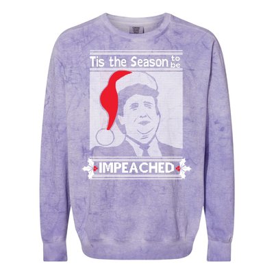 Tis The Season To Be Impeached Ugly Christmas Colorblast Crewneck Sweatshirt