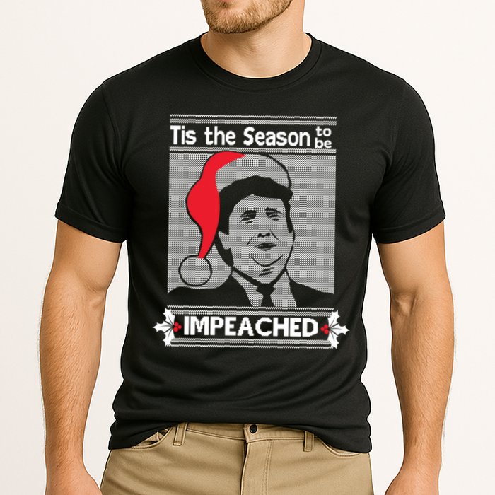 Tis The Season To Be Impeached Ugly Christmas Cooling Performance Crew T-Shirt