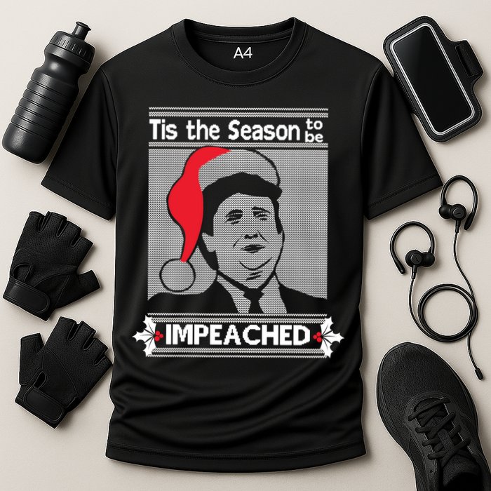 Tis The Season To Be Impeached Ugly Christmas Cooling Performance Crew T-Shirt